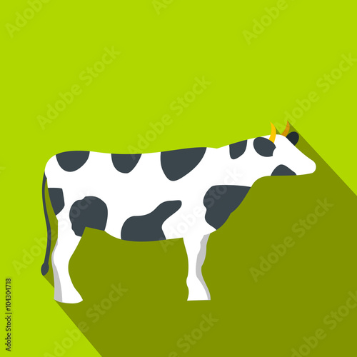 Spotted cow icon, flat style