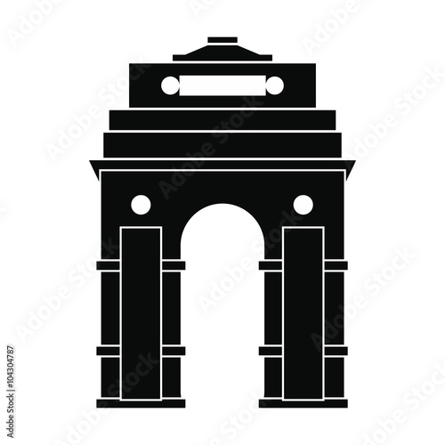 India Gate, New Delhi, India icon, simple style