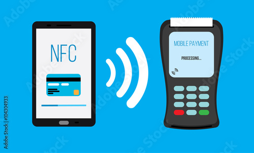 Mobile payments with smartphone communication technology concept