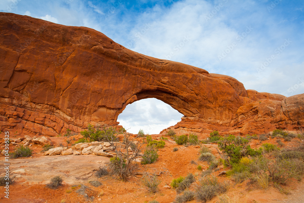 Beautiful rock formations in Arches National Park, Utah, USA