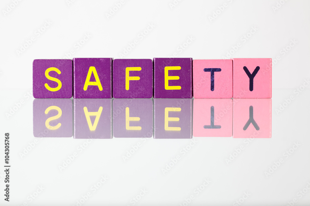 Safety - an inscription from children's blocks Safety - an inscription from children's blocks
