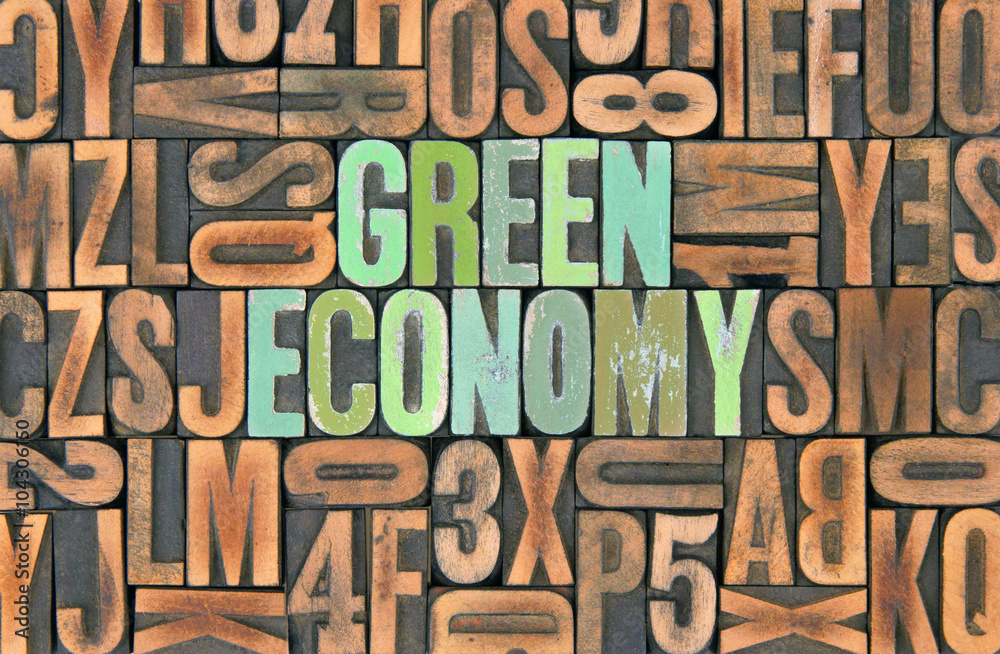 green economy / caracteres d'imprimerie en bois green economy / caracteres d'imprimerie en bois
