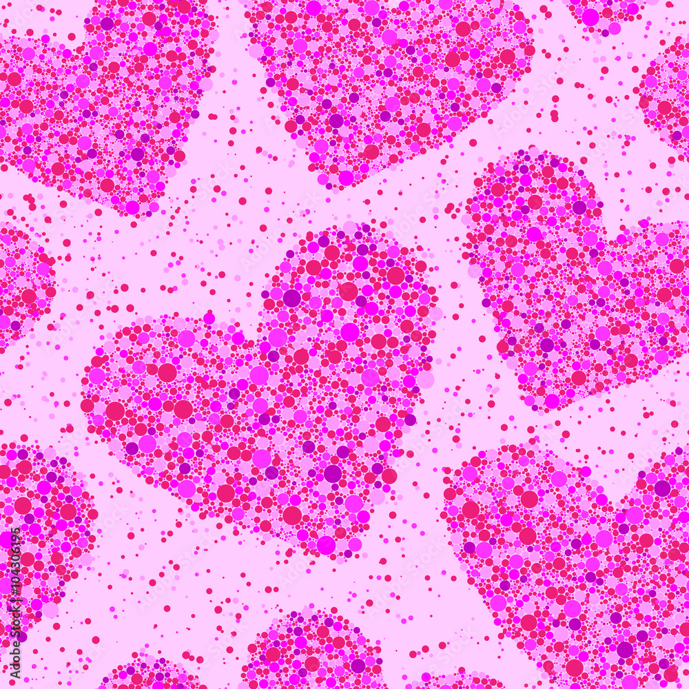 Abstract background with colored hearts