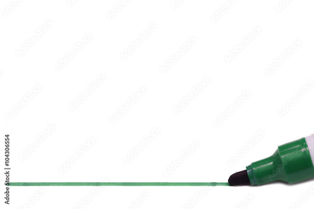 green permanent marker with the line on the blank space green permanent marker with the line on the blank space