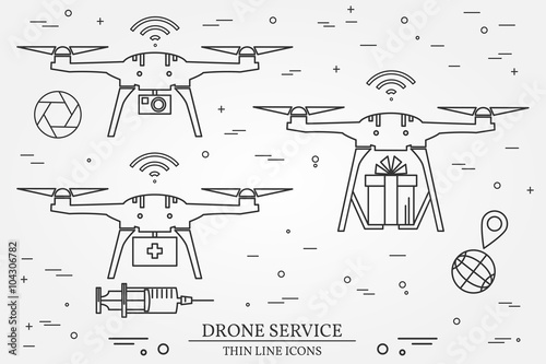Drone service. Drone medical, delivery, Video and Photography se