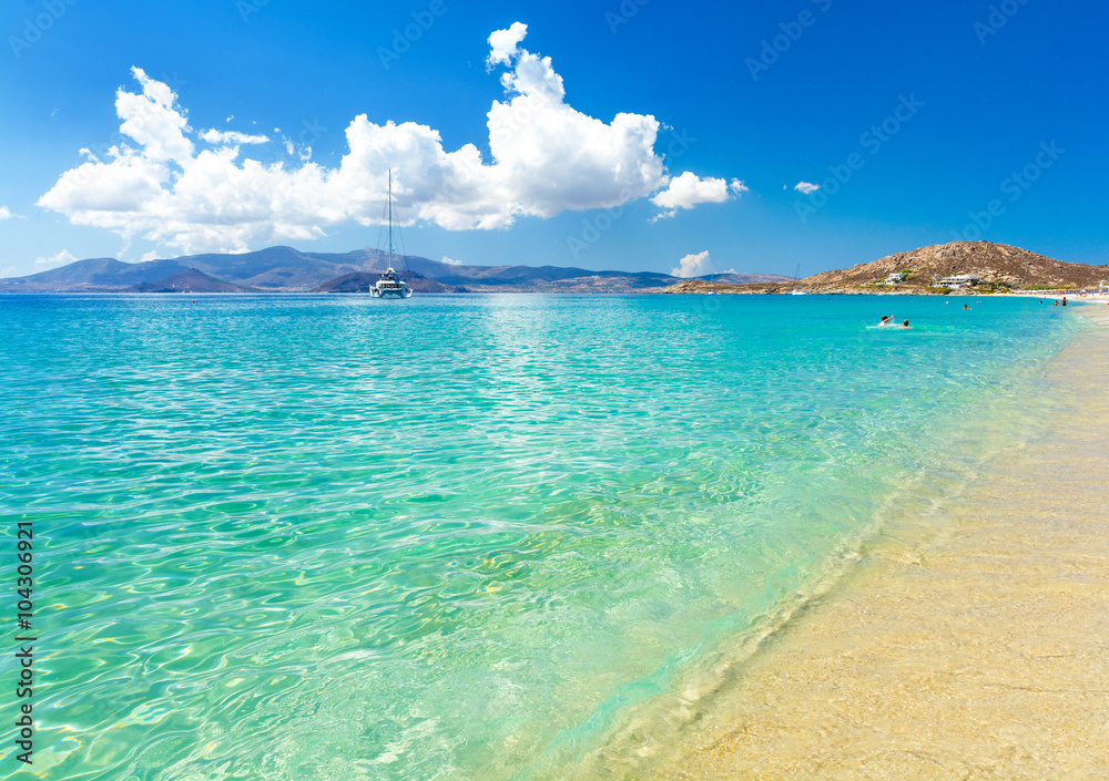 paradise beach on Naxos island in Greece, Cyclades - obrazy, fototapety, plakaty 