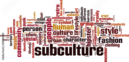 Subculture word cloud concept. Vector illustration