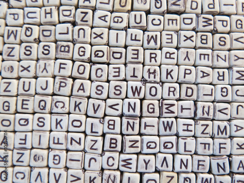 background with the English alphabet, view from the top