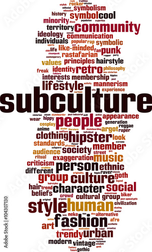 Subculture word cloud concept. Vector illustration