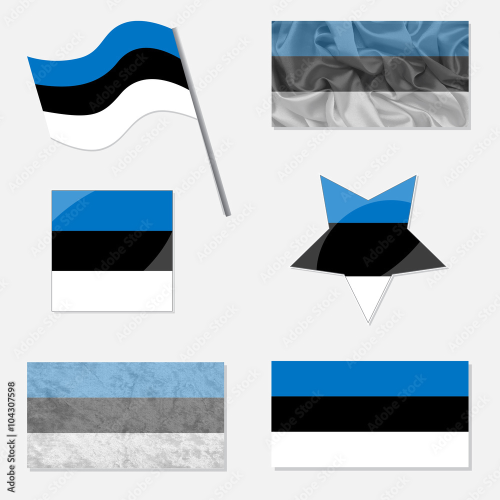 Set with Flags of Estonia