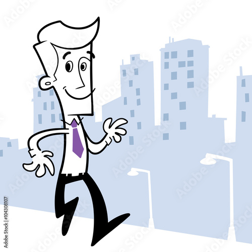 Hombre paseando por la ciudad