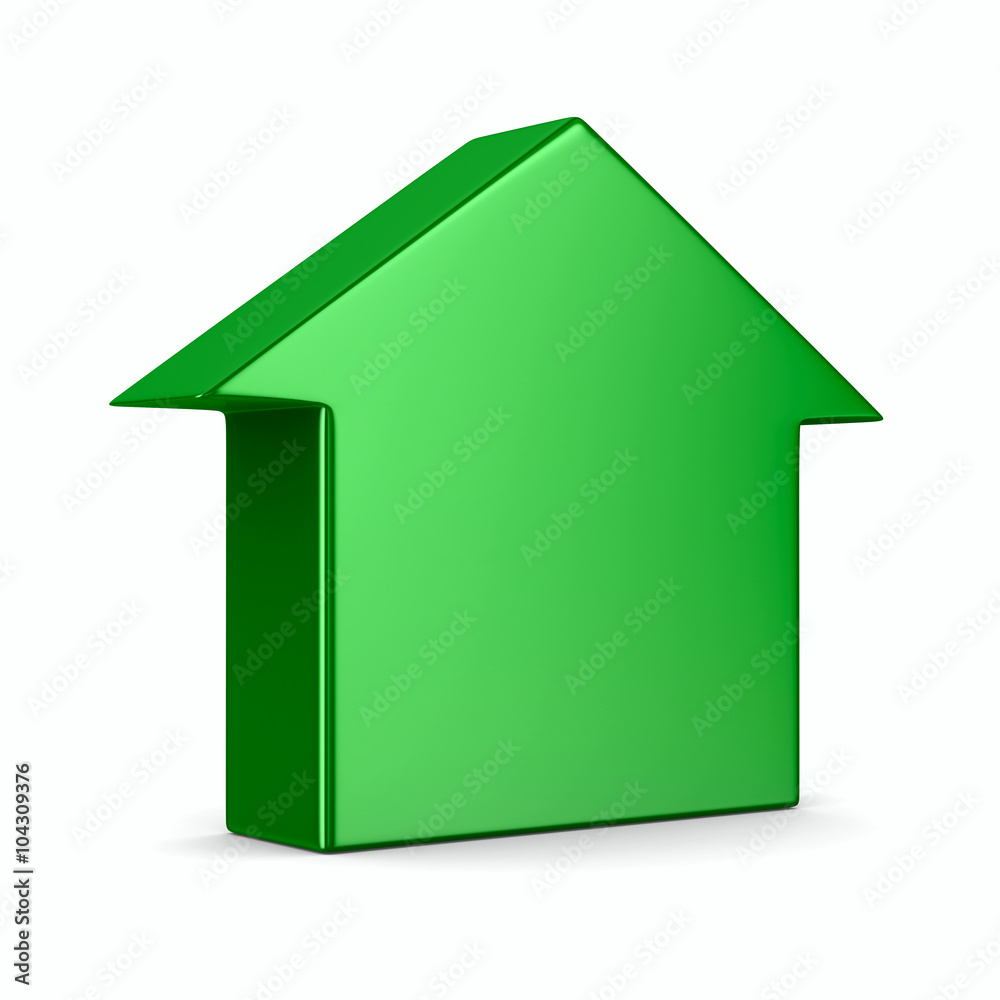 Green house on white background. Isolated 3D image Green house on white background. Isolated 3D image