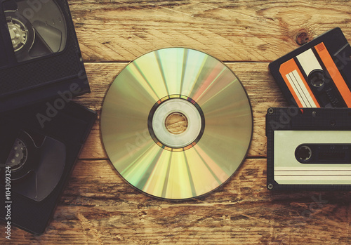 video tapes, audio tapes and compact disc