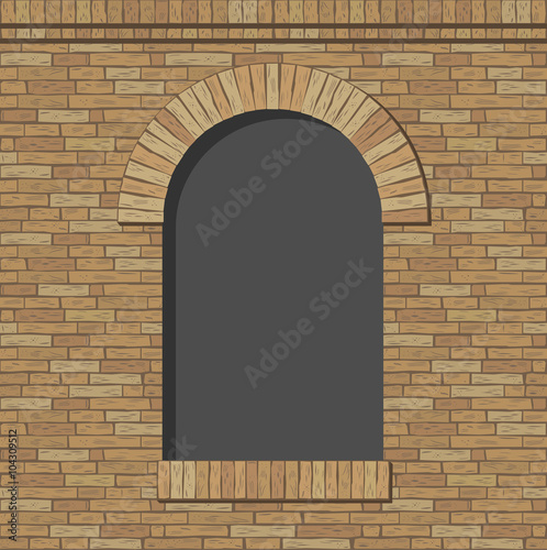 Brick arch opening of the brick in a classic style