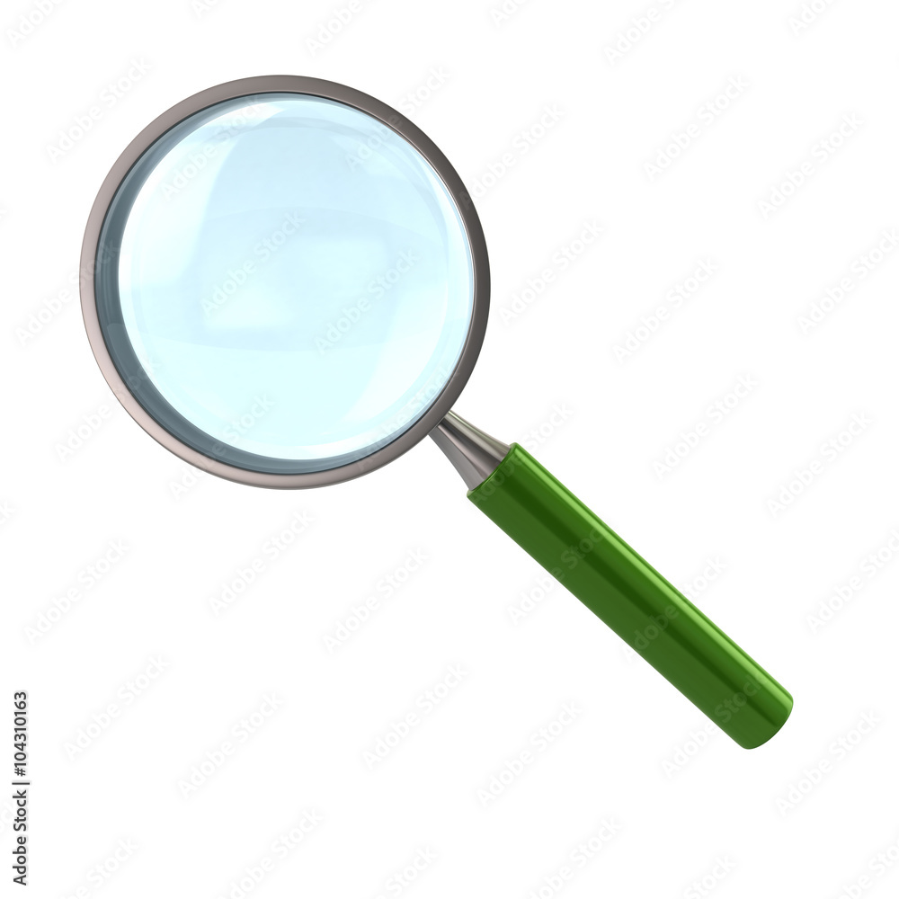 Magnifying glass with green handle Magnifying glass with green handle
