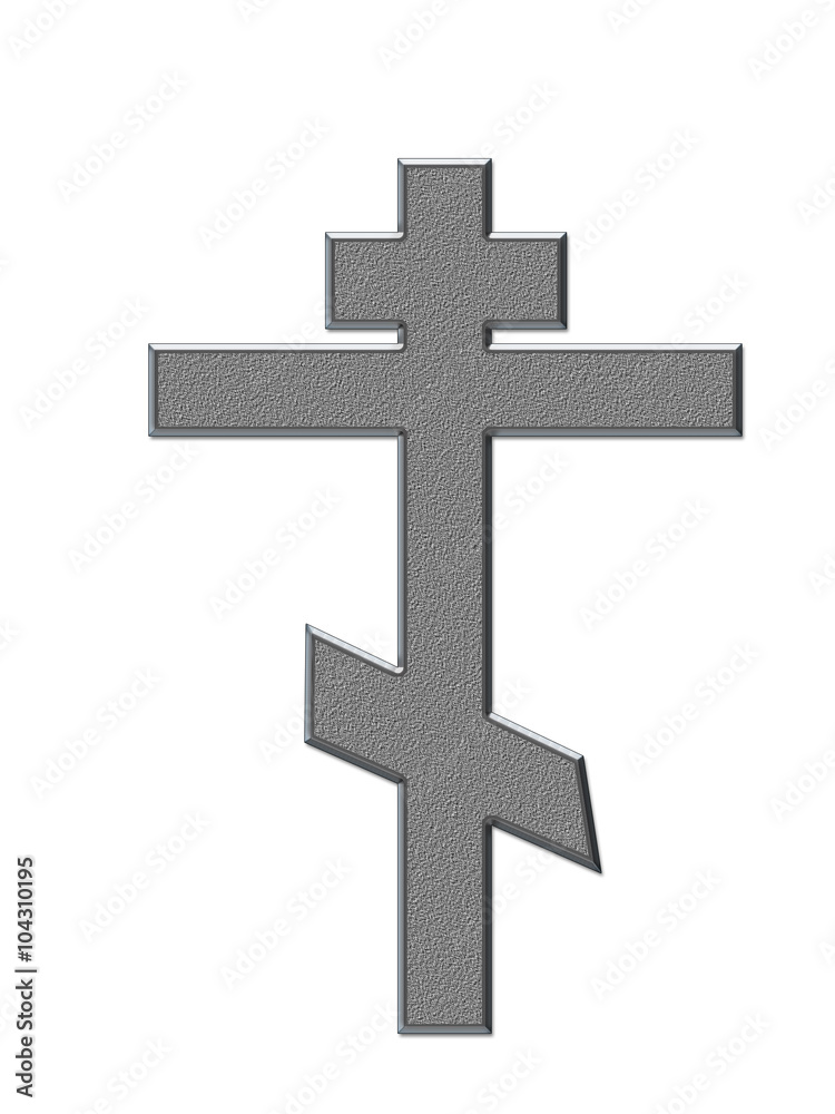 Cross gray in a white background Cross gray in a white background