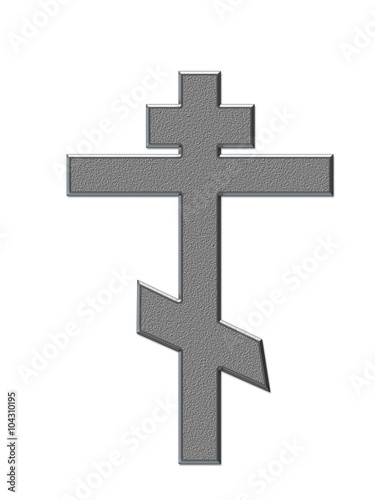 Cross gray in a white background