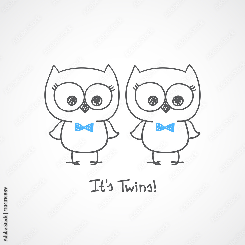 Fototapeta premium owls twins