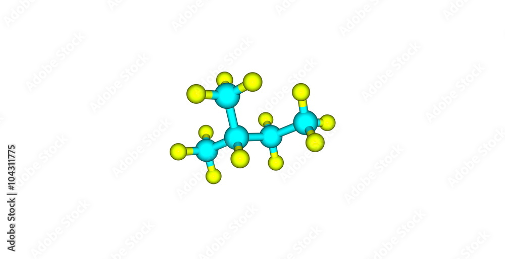 Isopentane molecular structure isolated on white Isopentane molecular structure isolated on white