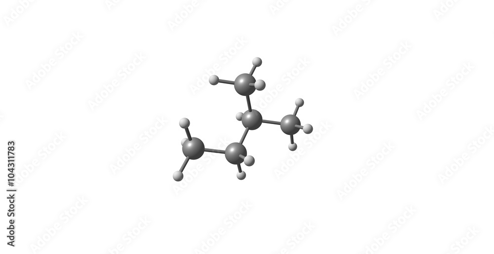 Isopentane molecular structure isolated on white Isopentane molecular structure isolated on white