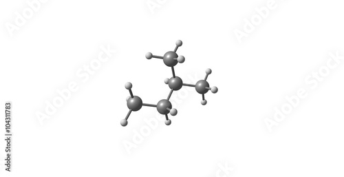 Isopentane molecular structure isolated on white photo