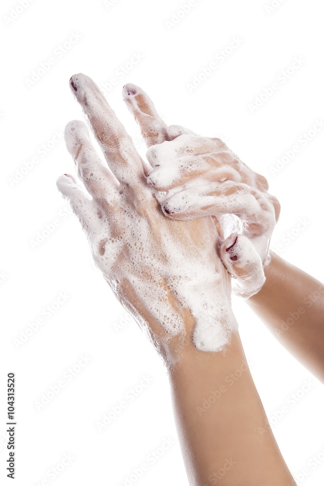 Fototapeta premium Woman washing hands