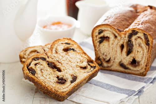 Cinnamon raisin bread for breakfast