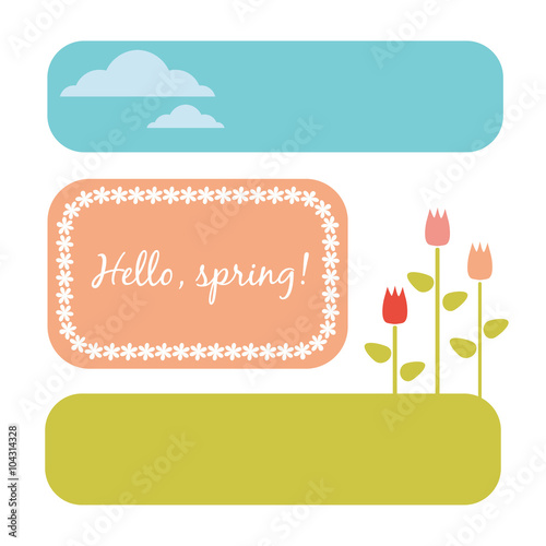 Simple spring vector banner templates