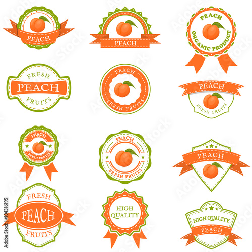 Set of peach labels