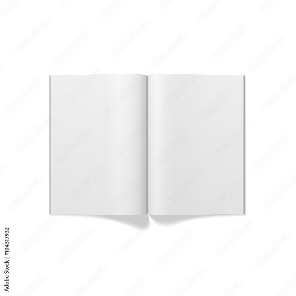 Magazine realistic blank Mockup over white Magazine realistic blank Mockup over white