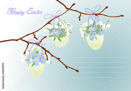 Festive Easter card in vintage style