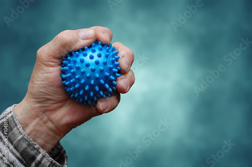 ball massage in hand, stress relief