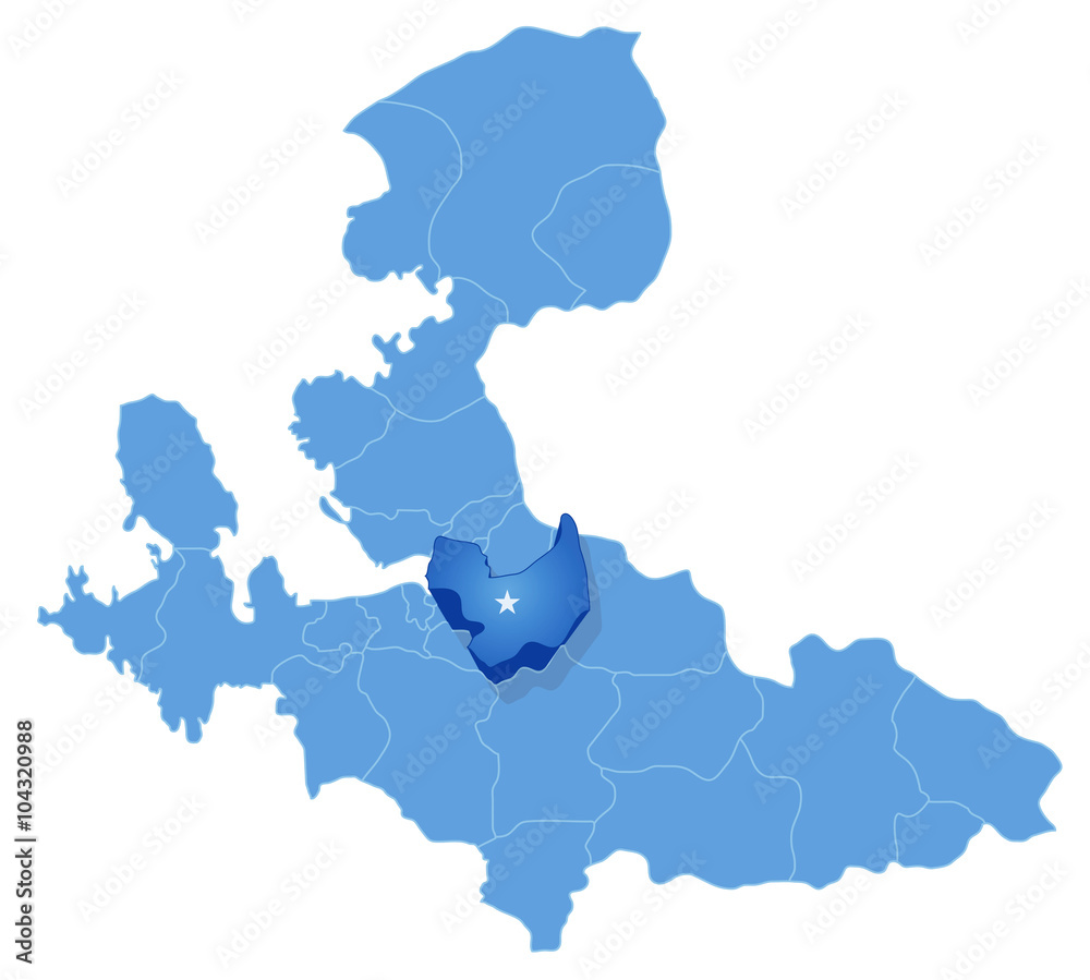 Fototapeta premium Map of Izmir - Buca is pulled out