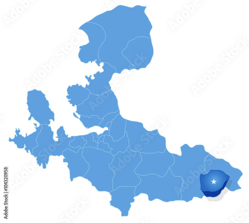 Map of Izmir - Beydag is pulled out