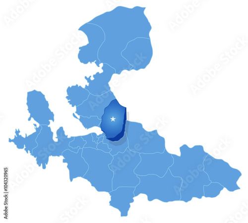 Map of Izmir - Bornova is pulled out