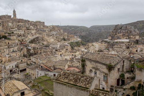 UNESCO Matera panoramic day view, Basilicata, Italy. Sassi di Matera