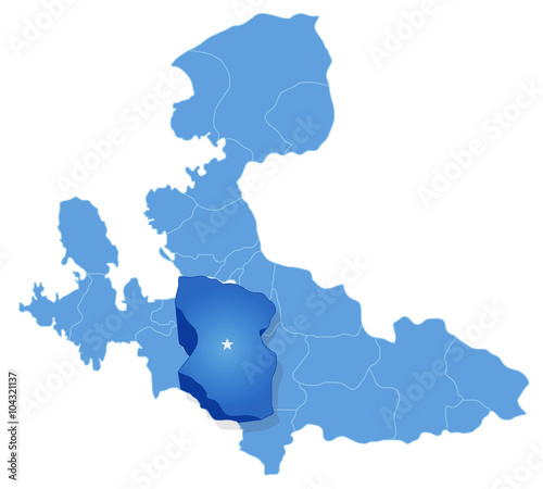 Map of Izmir - Menderes is pulled out