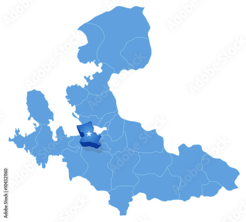 Map of Izmir - Narlidere is pulled out