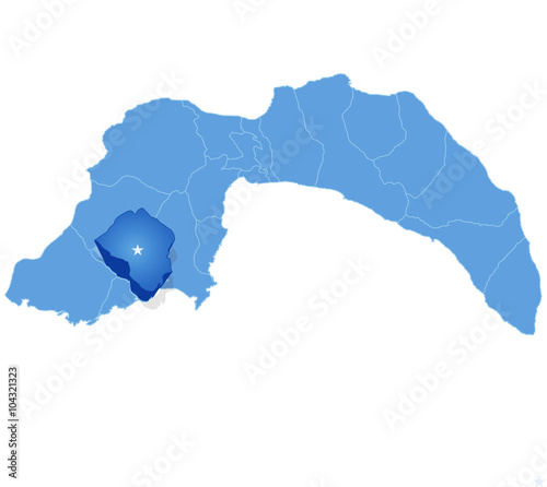 Map of Antalya - Finike is pulled out