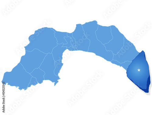 Map of Antalya - Gazipasa is pulled out