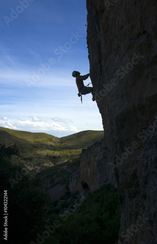 Climber silhouette in Vadiello