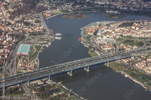 Istanbul bridge aeral view, Turkey