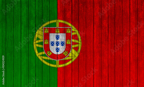 Portugal Flag on old wood t...