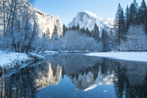 haft dome yosemite reflection