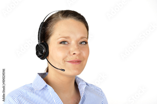 Canvas Print cheerful telecommunications operator
