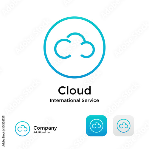 Cloud Modern Logo Icon and Button Concept Set