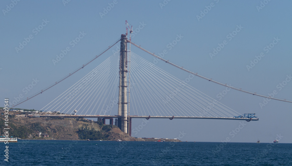 Construction of Yavuz Sultan Selim Bridge