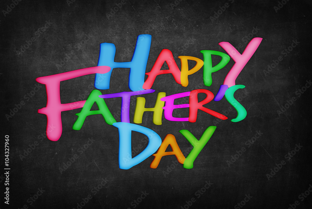 Obraz premium Happy Father's Day word on Blackboard