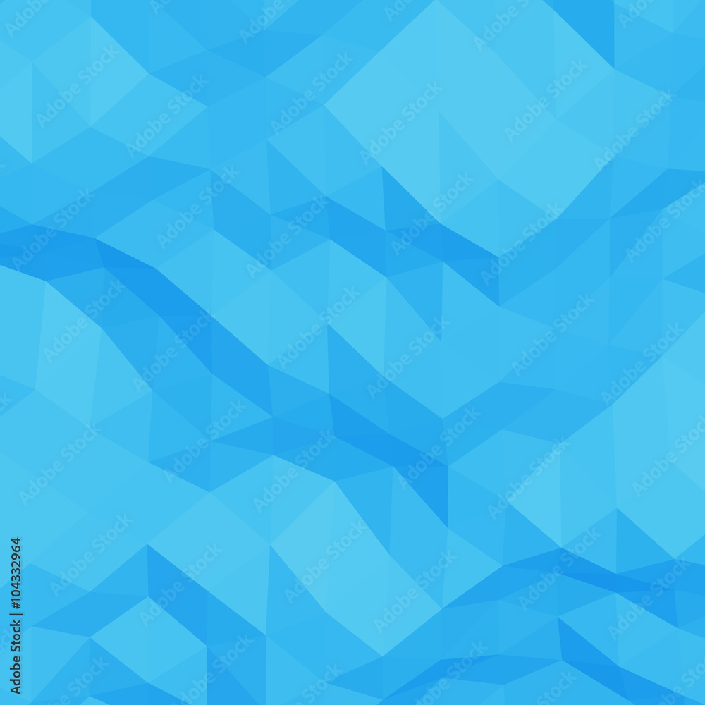 Blue abstract geometric rumpled triangular low poly style vector background