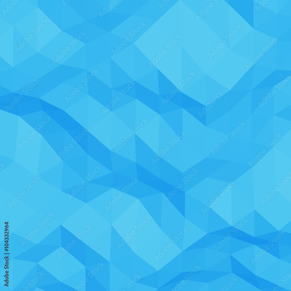 Fototapeta premium Blue abstract geometric rumpled triangular low poly style vector background